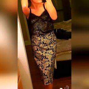 🎄NEW J.Crew Gold/Black Holiday skirt size 4